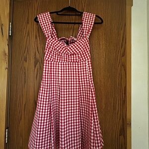 Adorable red and white country dress